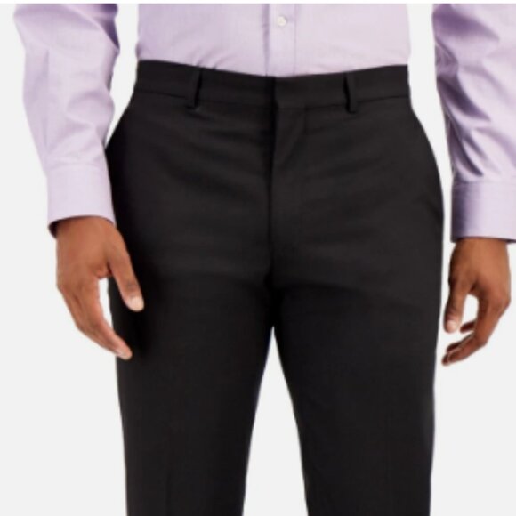 Kenneth Cole Reaction Mens Techni-Cole Black Flat-Front Dress Pants Size 38S 31W - Picture 2 of 5